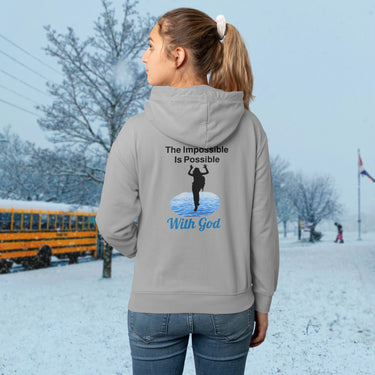 Gildan Youth Unisex Zip-Up Hoodie, Walk on Water Girl (Image on Back)